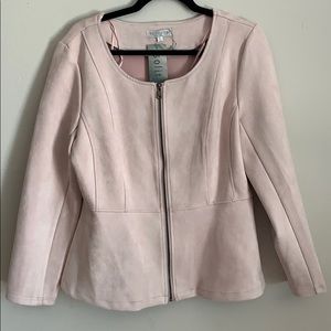 Pink faux Suede Solitaire Jacket